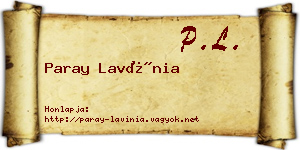 Paray Lavínia névjegykártya